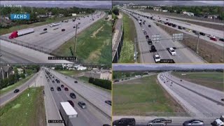 Traffic backed up on I-84 after man crashes his car, runs away from scene
