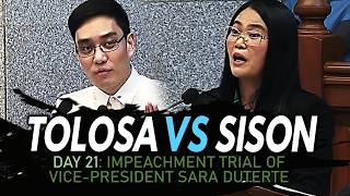 Day 21: VP Sara Duterte Impeachment Trial (Part 2) Tolosa at Sison Nagkainitan sa Paggisa kay Poa