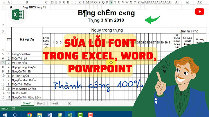 Cách khắc phục lỗi phông chữ trong excel 2010