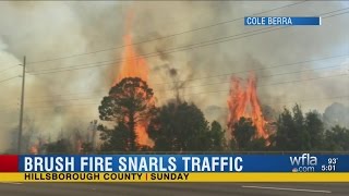 Lightning likely culprit in Hillsborough brush fire, lane closures to continue