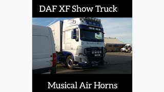 Musical Air Horns Sound Demo On Custom Daf Xf Show Truck With Trucker Mikey