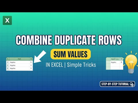 💥💥Combine duplicate rows and sum the values in Excel (Simple Tricks) 💫💫