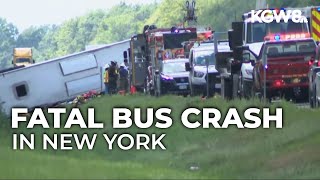 At least 5 dead, more than 40 injured after New York tour bus crash