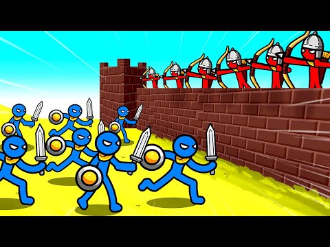 Blue Stickman Army vs Red Stickman Fortress Battle! | Stick Battle War of Legions