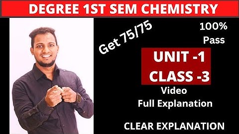 SEM 1 l CHEMISTRY SEM 1 l CHEMISTRY UNIT I CLASS 2 l EASY TO GET 75/75  EXPLANATION #shorttricks4