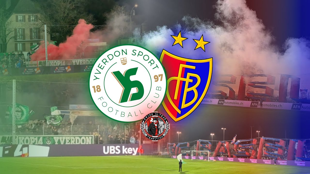 YVERDON SPORT FC VS FC BASEL | 09.11.2024 | Choreo, pyroshows ...