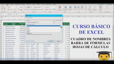 CURSO DE EXCEL BÁSICO 3 - CUADRO DE NOMBRES, BARRA DE FÓRMULAS Y HOJAS DE CÁLCULO