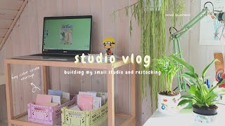 Studio Vlog 2 🌷 building my small studio &amp; restocking