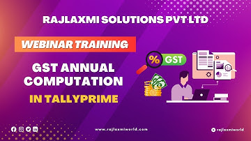 GST Annual Computation in TallyPrime | #Accounting #GST #FreeTraining | 15-04-23 | #RSPL|#TallyPrime
