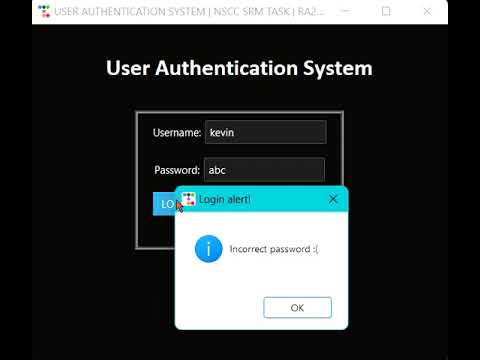 Simple User Authentication System using python and tkinter