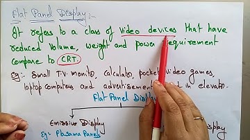 Flat Panel display in Computer Graphics | CG | Lec-10 | Bhanu Priya