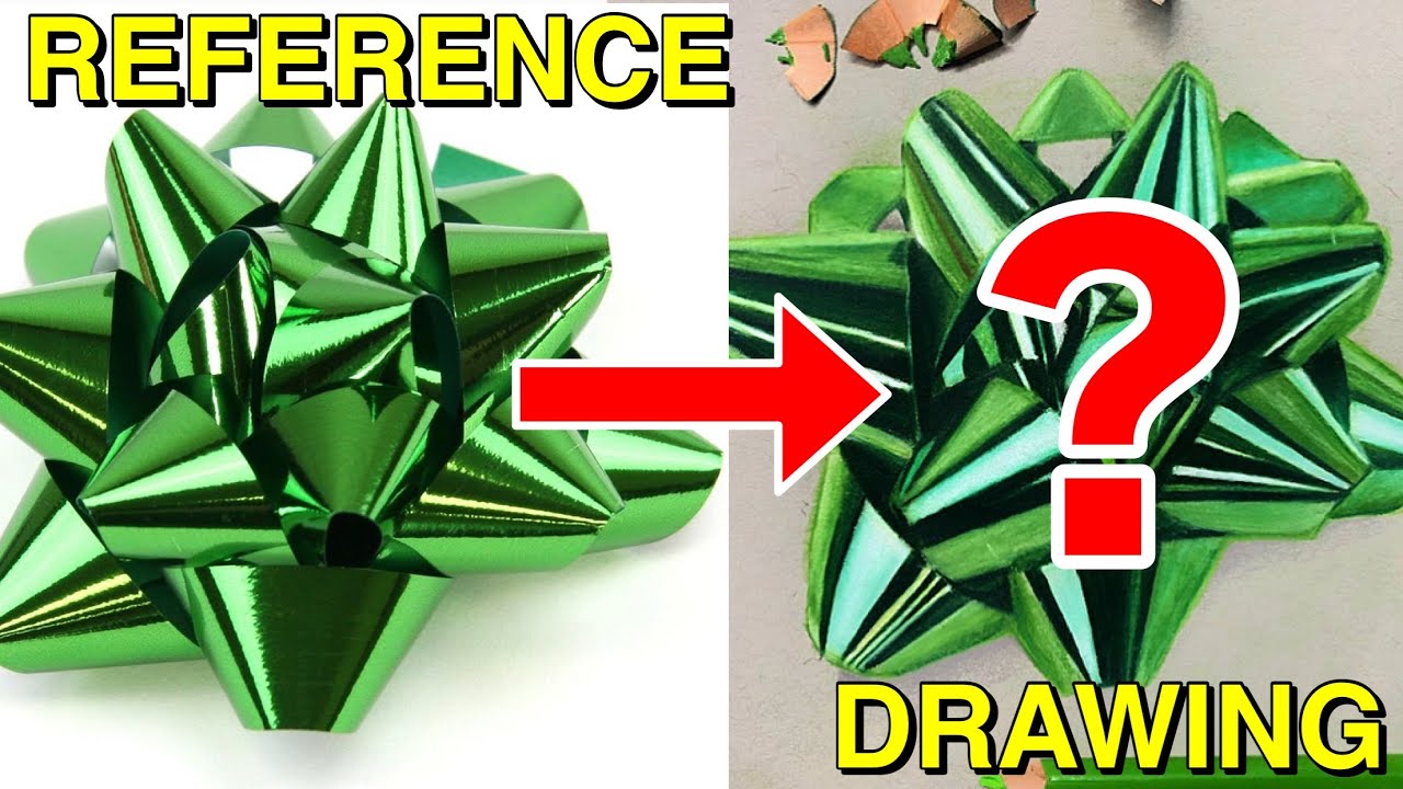 How To Draw Realistically | Christmas Bow! - Youtube