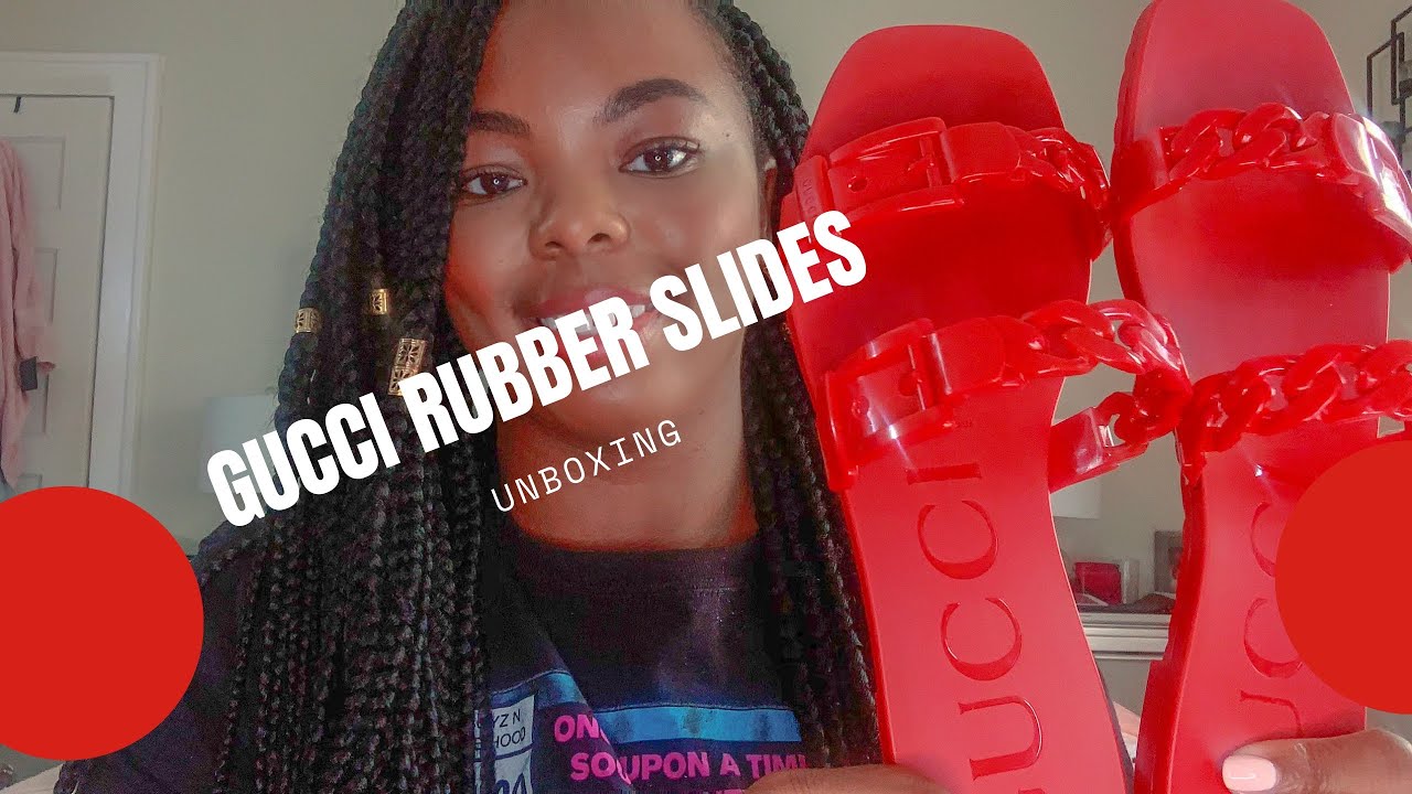New ! Gucci Rubber Slides |Unboxing - YouTube