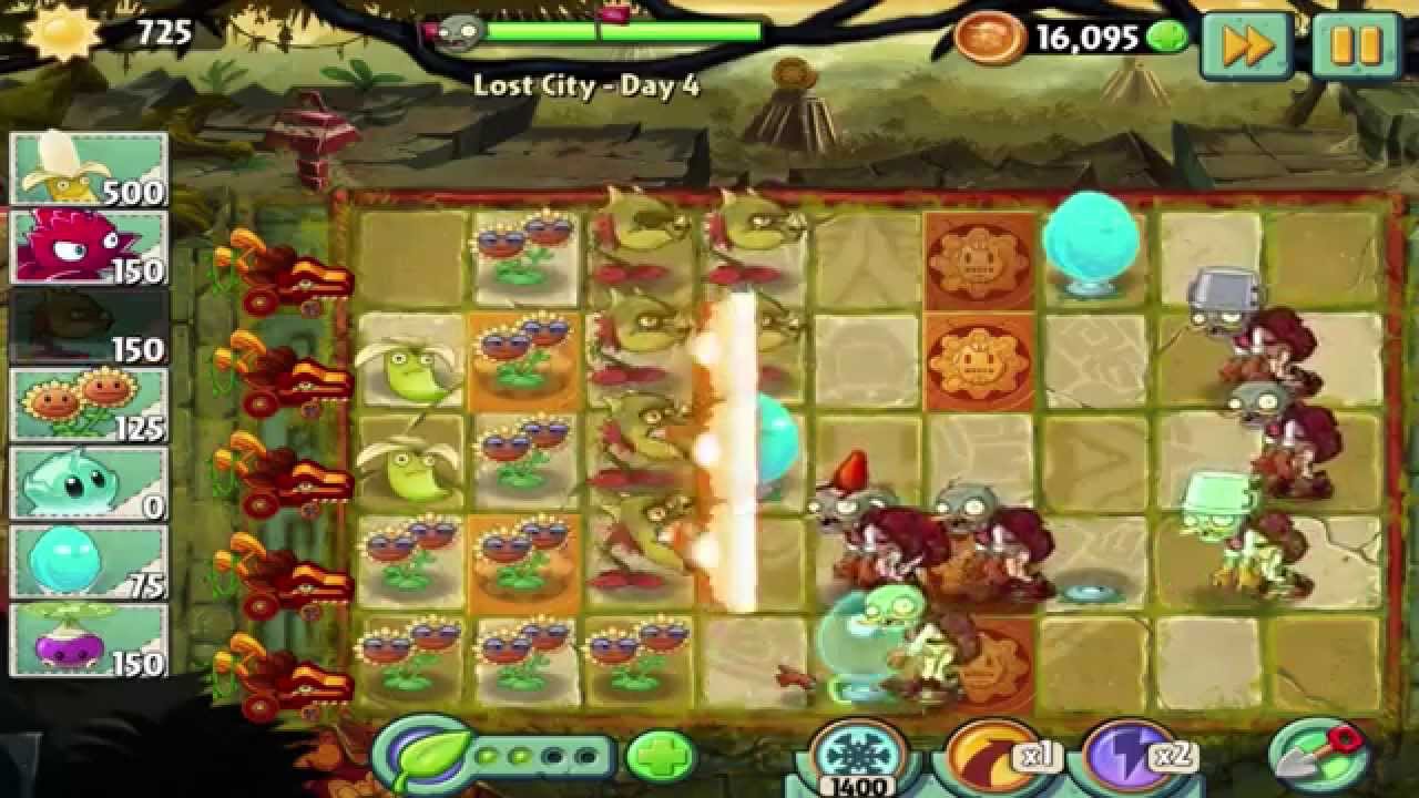 Plants vs Zombies 2 Lost City Day 4 Walkthrough YouTube