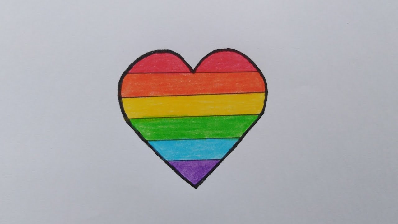 สอนวาดรูปหัวใจสายรุ้ง​ ❤️How​ to​ draw​ a​ Rainbow  Heart​  Easy​ | My​ Sky​ Channel.