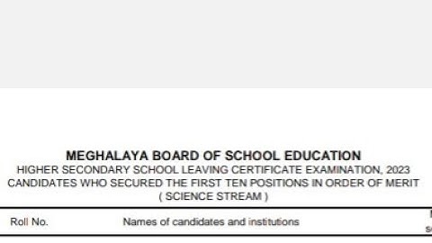 MBOSE Top 10 list of Science Stream 2023 | Meghalaya Board of School Education | Mr. Changkam Marak