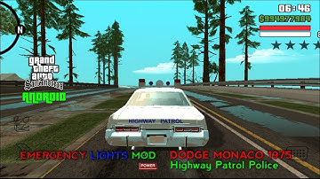 Dodge Monaco 1975 police car with Emergency lights mod for GTA SA android I Android Gaming