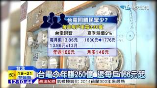 20141211中天新聞　台電今年賺250億　退每戶166元起