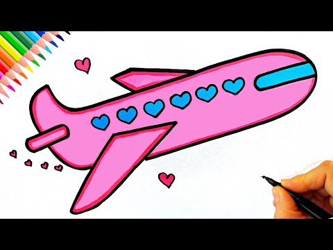 Uçak Çizimi 🛫 Kolay Uçak Çizimi - Uçak Çizimi Nasıl Yapılır? - Uçak Çizimi Basit - Aeroplane Drawing