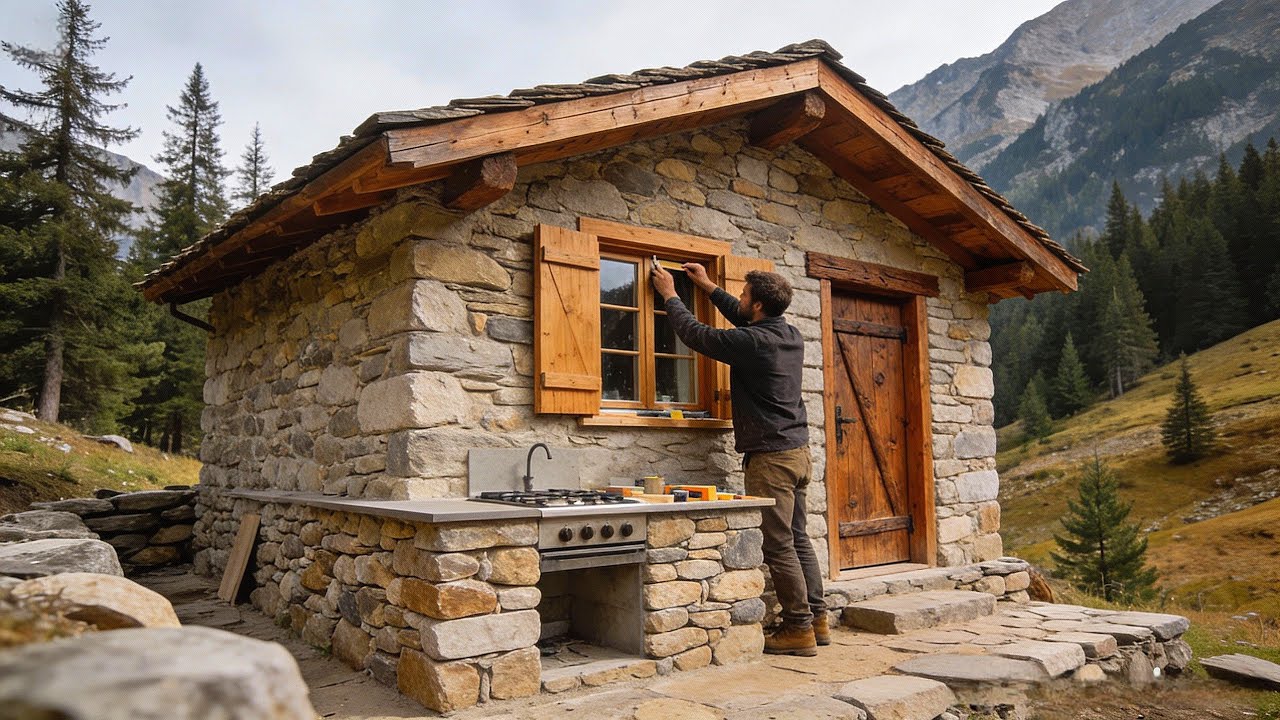 This Man Spent 201 days Designing & Building his House from Stone and Wood in Forest | @TriệuTam-b9s
