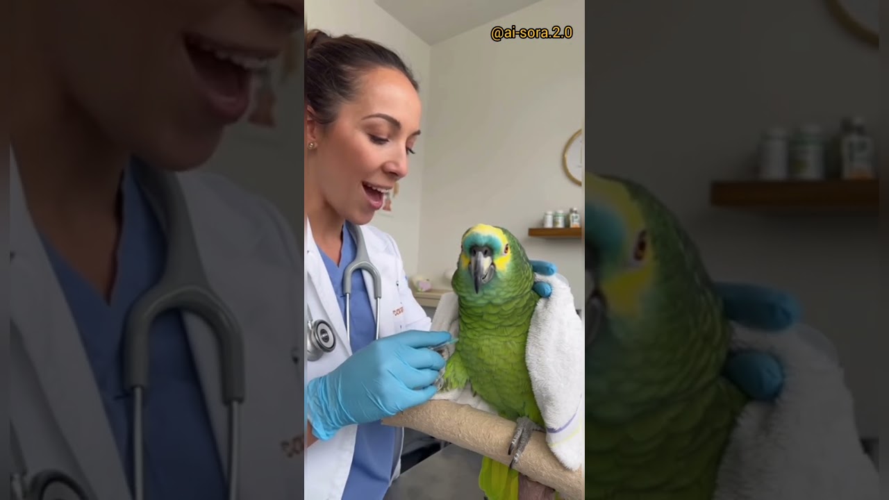 parrot 🦜 at Doctor - Hilarious Talking Bird Moments with Injection 