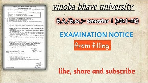 vbu semester 1 examination notice 2021-2024