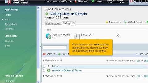 micfo | how to create mailing list in Plesk