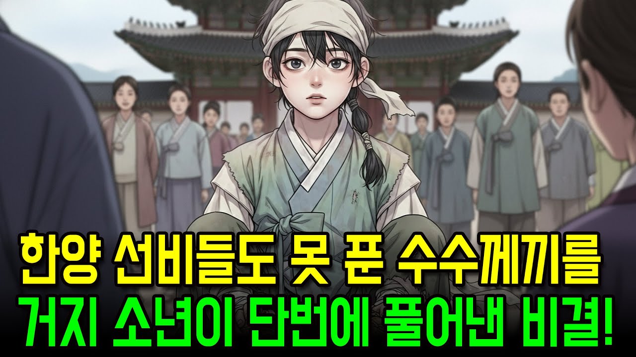 글자도 모르는 12살 고아, 한양 선비들이 못 푼 수수께끼 단번에 풀어낸 비결! | 옛날이야기 | 민담 | 조선 야담 | 설화 | 전설
