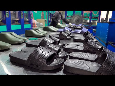 İlginç Slide Sandal Seri Üretim Süreci. EVA Terlik Üretim Fabrikası