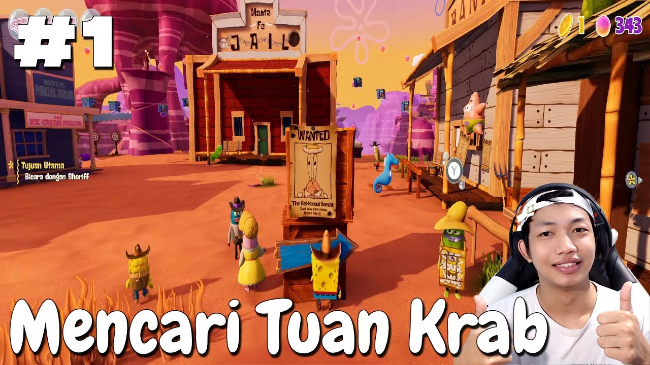 Mencari tuan krab di dunia koboy - SpongeBob SquarePants The Cosmic Shake #1