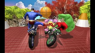 Super Heroes Bike Stunts Mania  ( by MadCap Games ) - Android  Gameplay #2 screenshot 4