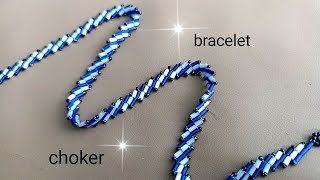 Choker or bracelet. Браслет или чокер. Из бисера и стекляруса. МК