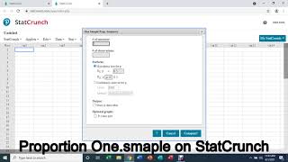 One sample Proportion using StatCrunch