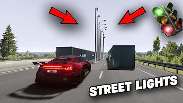 🔥SUPERCARS vs Street Lights Crash🎆😱 250 km/h 😱🎆 - BeamNG Drive 🔥