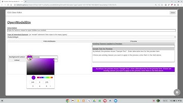 Tentative project:  TiddlyWiki CSS Builder/Designer (A silent video)