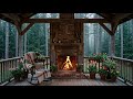 Snowy Winter Evening with Cozy Cabin Fireplace Sounds for Relaxation 🌙