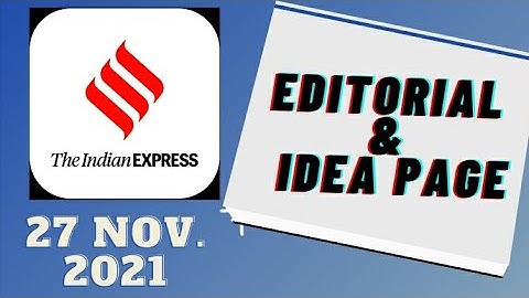 27th November 2021 | Gargi Classes Indian Express Editorial Analysis/Discussion