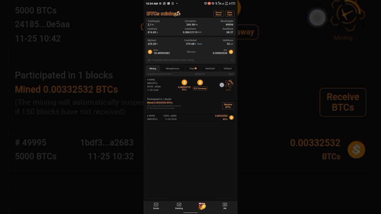 HOW TO INCREASE HASH RATE ON THE SATOSHI APP