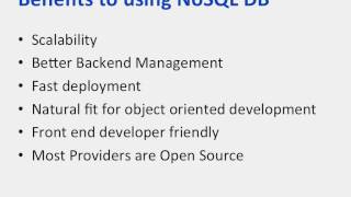 NoSQL/MongoDB: What is NoSQL Tutorial Video: When to Use NoSQL