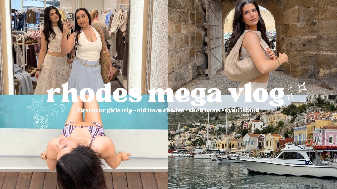 rhodes mega vlog 🧿🍸🐚 | first ever girls trip + old town rhodes + shell ...