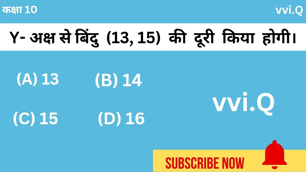 Y-अक्ष से बिंदु (13,15) की दूरी किया है।( y-axis se bindu(13,15) ki ...