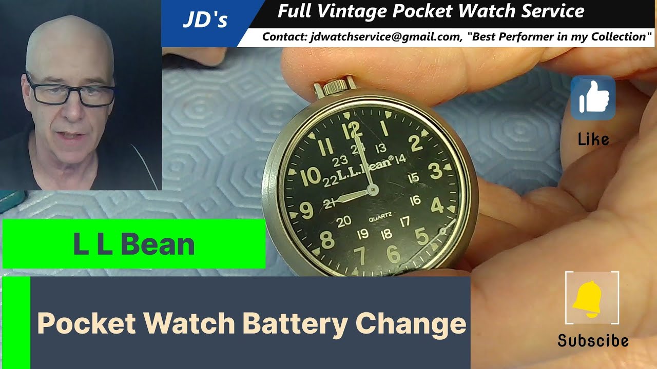 n*o様 ヴィンテージL.L.Bean 掛時計 説明をご覧下さい L L Bean Pocket Watch Battery Change - YouTube
