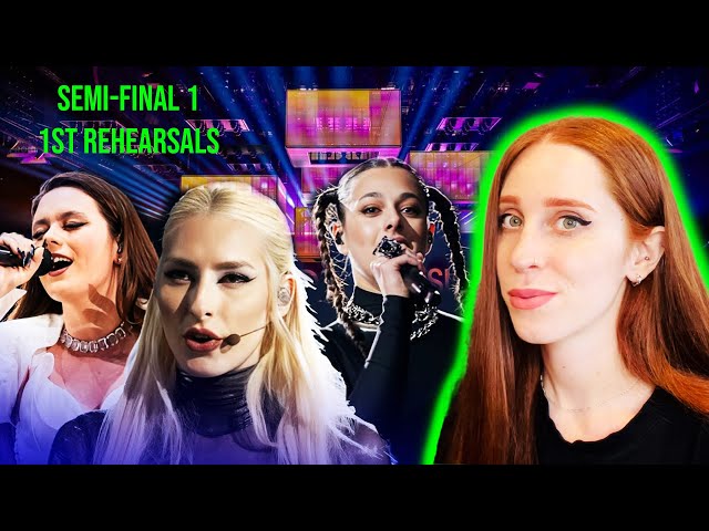 LET'S REACT TO THE EUROVISION 2024 FIRST REHEARSALS (SEMI-FINAL 1) class=