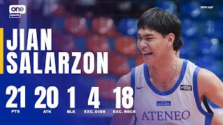Jian Salarzon EXPLODES FOR 21 PTS for Ateneo vs DLSU | UAAP SEASON 88 MEN’S VOLLEYBALL | HIGHLIGHTS