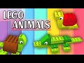 Lego animals puzzle - crocodile, snail, turtle and crab