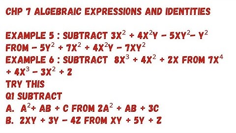 Chp.7 Algebraic Expressions and Identities. (Ex 5 and 6 Try This Q1). Class 8. Oxford Mathematics