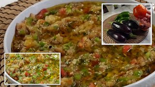 طريقة عمل متبل الباذنجان المشوي 🍆🍆 salade d'aubergines grillées/ recette facile et rapide /asmr