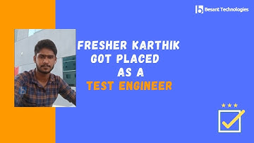 Besant Technologies Reviews | Fresher Karthik Got Placed as Test Engineer | Success Story