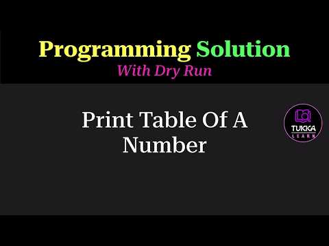 Python Program to Print Table of a Number (1 to 10) | Programming Question | Tukka Learn
