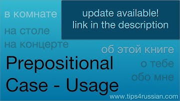 Russian Cases - Usage of the Prepositional